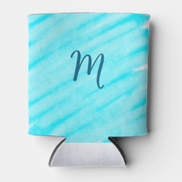 simple blue whi watercolor lines add your monogram dosenkühler