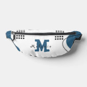 Simple blue white Abstract minimal art Monogram  Bauchtasche (Ablage )