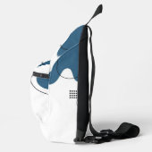 Simple blue white Abstract minimal art Monogram  Crossbody Bag (Rechts)