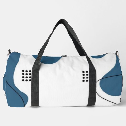 Simple blue white Abstract minimal art Monogram Duffle Bag (Vorderseite)