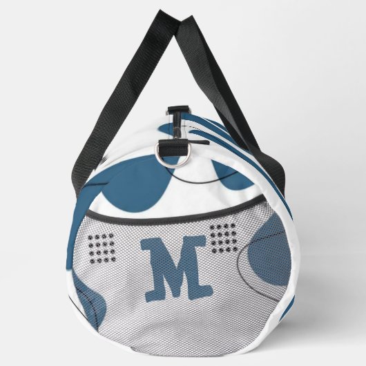 Simple blue white Abstract minimal art Monogram  Duffle Bag (Rechts)