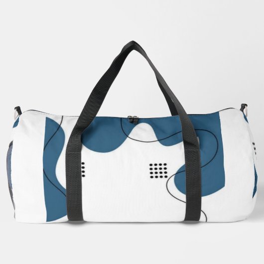 Simple blue white Abstract minimal art Monogram Duffle Bag (Rückseite)