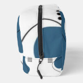 Simple blue white Abstract minimal art Monogram Waschbeutel (Rechts)