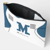 Simple blue white Abstract minimal art Monogram  Zubehörtasche (Offen)