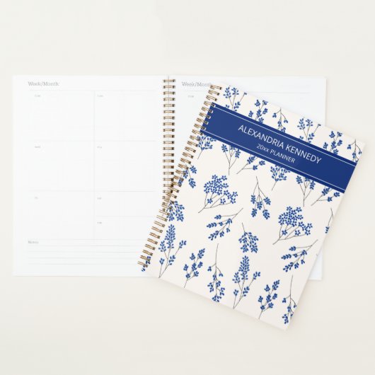 Simple Blue & White Country Flower Planer (Anzeige)
