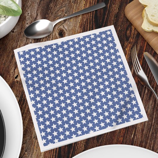 Simple Blue White Stars Patriotic Minimalistisch Serviette