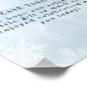 Simple Blue Winter Snowflakes Duschvorteil Poster (Ecke)