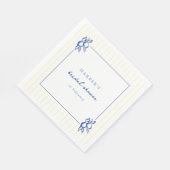 Simple Blue & Yellow Doodle Lemons Bridal Shower Serviette (Ecke)