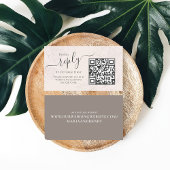Simple Blush Calligraphy Reply QR Code Online Begleitkarte