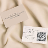 Simple Blush Calligraphy Reply QR Code Online Begleitkarte