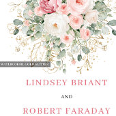 Simple Blush Floral Greenery Wedding Napkins Serviette