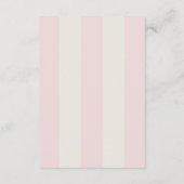 Simple Blush Pink Cabana Stripes Wedding Details Begleitkarte (Rückseite)