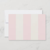Simple Blush Pink Cabana Stripes Wedding RSVP Karte (Rückseite)