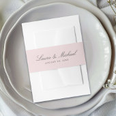 Simple Blush Pink Personalized Wedding Einladungsbanderole