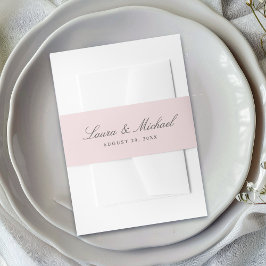 Simple Blush Pink Personalized Wedding Einladungsbanderole