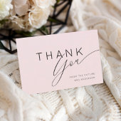 Simple Blush Pink Thank You Bridal Shower Dankeskarte
