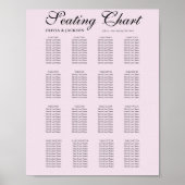 Simple Blush Pink Wedding Seating Chart Poster (Vorne)