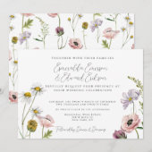 Simple Blush Pink Wild Flower Garden Wedding Einladung (Vorne/Hinten)