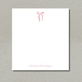Simple Blush Rose Bow Script Custom Name Script Notizblock