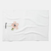 Simple Blush Watercolor Flower Name Geschirrtuch (Horizontal)