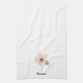 Simple Blush Watercolor Flower Name Geschirrtuch (Vertikal)