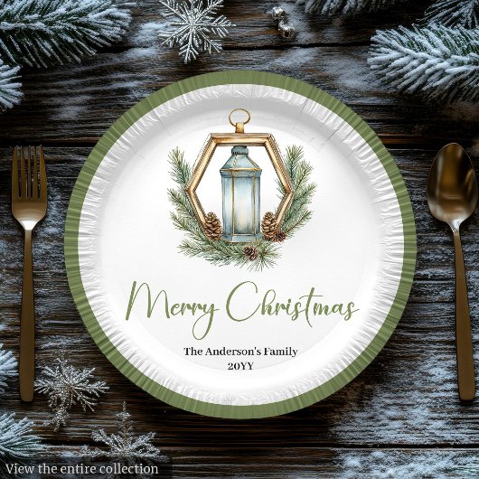 Simple Bohemian Christmas Lantern in Neutral Plate Pappteller