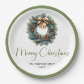Simple Bohemian Christmas Wreath in Trendy Plate Pappteller (Vorderseite)