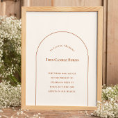 Simple Boho Arch Elfenbein Hochzeit dieser Kerze B Poster