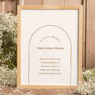 Simple Boho Arch Elfenbein Hochzeit dieser Kerze B Poster