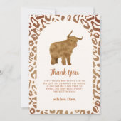 Simple Boho Arch Holy Cow Western Babydusche Dankeskarte (Vorderseite)