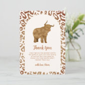 Simple Boho Arch Holy Cow Western Babydusche Dankeskarte (Stehend Vorderseite)