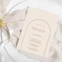 Simple Boho Arch Ivory Bridal Brunch und Bubbly