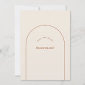 Simple Boho Arch Ivory Bridesmaid Vorschlag Card Einladung (Vorderseite)