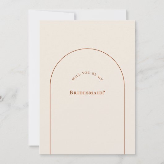Simple Boho Arch Ivory Bridesmaid Vorschlag Card Einladung (Vorderseite)