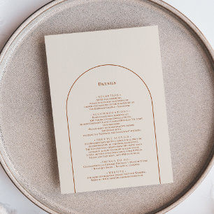 Simple Boho Arch Ivory Wedding Details Begleitkarte