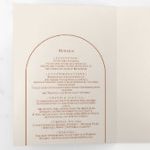 Simple Boho Arch Ivory Wedding Dreifach Gefaltete Einladung (Innen Erste Seite)