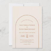Simple Boho Arch Ivory Wedding Einladung (Vorderseite)