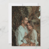 Simple Boho Arch Ivory Wedding Foto Einladung (Rückseite)