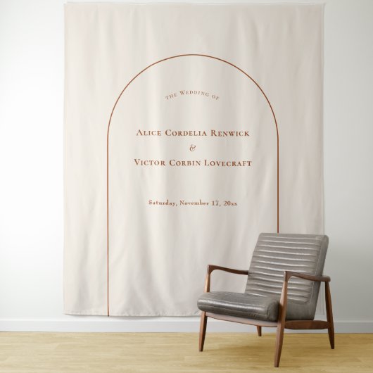 Simple Boho Arch Ivory Wedding Foto Hintergrund Wandteppich (Beispiel)