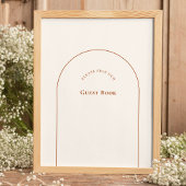 Simple Boho Arch Ivory Wedding Guest Book Sign Poster