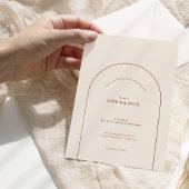 Simple Boho Arch Ivory Wedding Save The Date