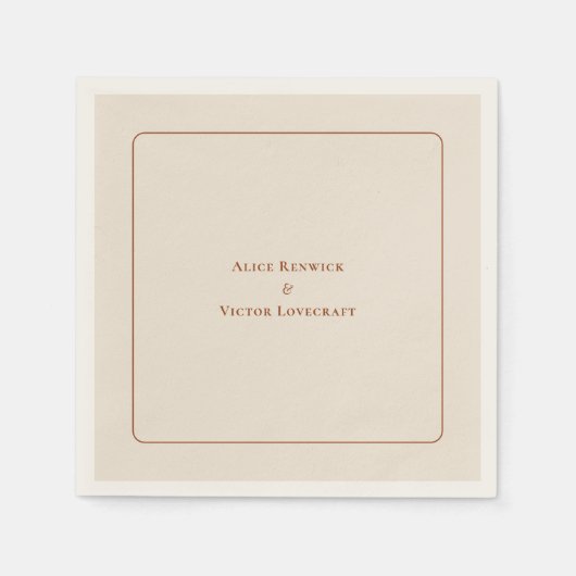 Simple Boho Arch Ivory Wedding Serviette (Vorderseite)