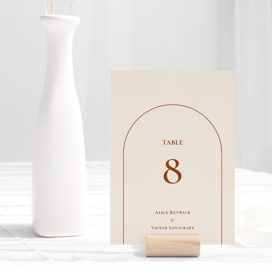 Simple Boho Arch Ivory Wedding Tischnummer