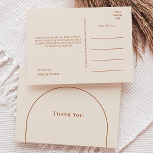 Simple Boho Arch Ivory Wedding Vielen Dank Postkarte