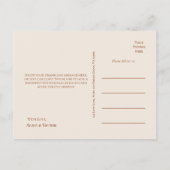 Simple Boho Arch Ivory Wedding Vielen Dank Postkarte (Rückseite)