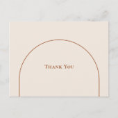 Simple Boho Arch Ivory Wedding Vielen Dank Postkarte (Vorderseite)