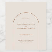 Simple Boho Arch Ivory Wedding Weinetikett (Einzelnes Label)