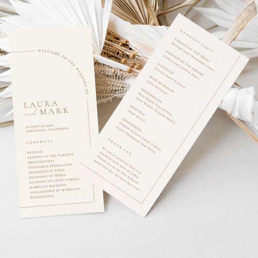 Simple Boho Arch Minimalistisch Wedding Program