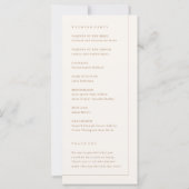 Simple Boho Arch Minimalistisch Wedding Program (Rückseite)