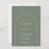 Simple Boho Arch Sage Bridal Brunch und Bubbly Einladung (Vorderseite)